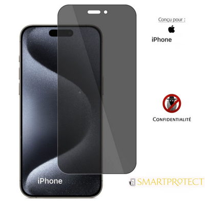 IPHONE - VERRE TREMPÉ ANTI-ESPIONS